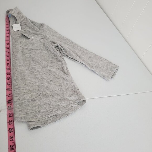 J. McLaughlin Womens Brynn Top Size S Grey Linen Button Front Pockets Beach NWT - Picture 8 of 10